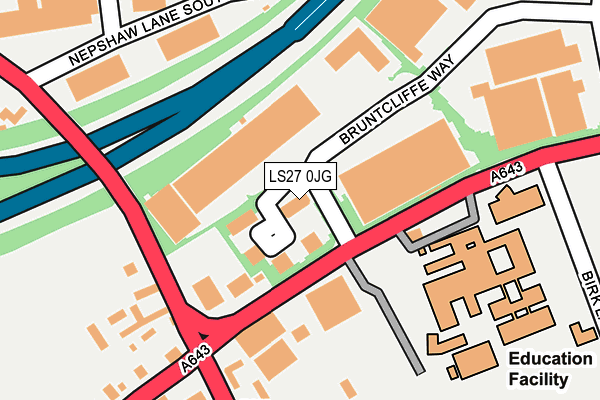 LS27 0JG map - OS OpenMap – Local (Ordnance Survey)