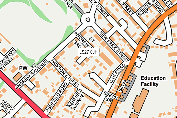 LS27 0JH map - OS OpenMap – Local (Ordnance Survey)