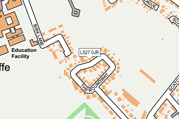 LS27 0JR map - OS OpenMap – Local (Ordnance Survey)