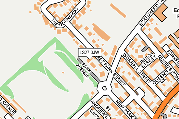LS27 0JW map - OS OpenMap – Local (Ordnance Survey)