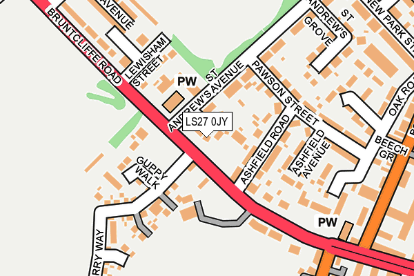 LS27 0JY map - OS OpenMap – Local (Ordnance Survey)