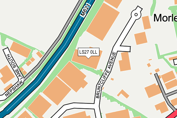 LS27 0LL map - OS OpenMap – Local (Ordnance Survey)