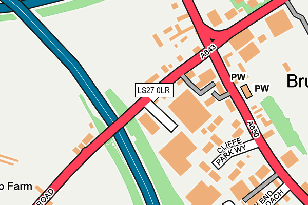 LS27 0LR map - OS OpenMap – Local (Ordnance Survey)