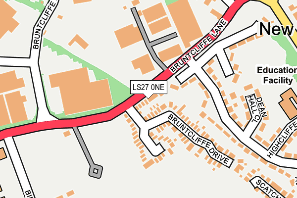 LS27 0NE map - OS OpenMap – Local (Ordnance Survey)