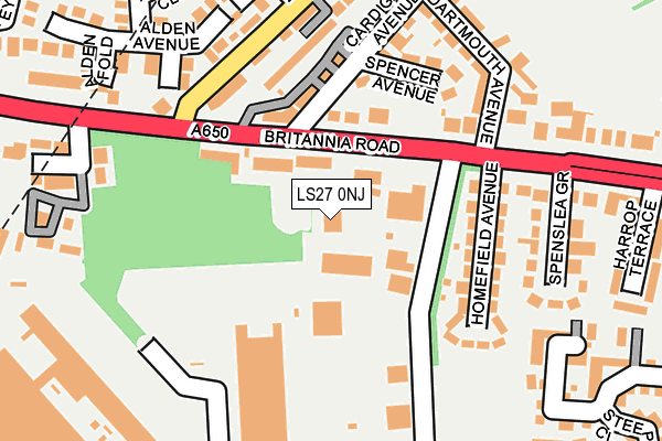 LS27 0NJ map - OS OpenMap – Local (Ordnance Survey)