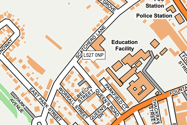 LS27 0NP map - OS OpenMap – Local (Ordnance Survey)