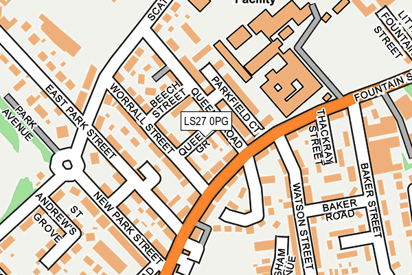 LS27 0PG map - OS OpenMap – Local (Ordnance Survey)