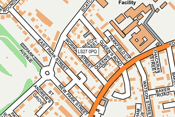 LS27 0PQ map - OS OpenMap – Local (Ordnance Survey)