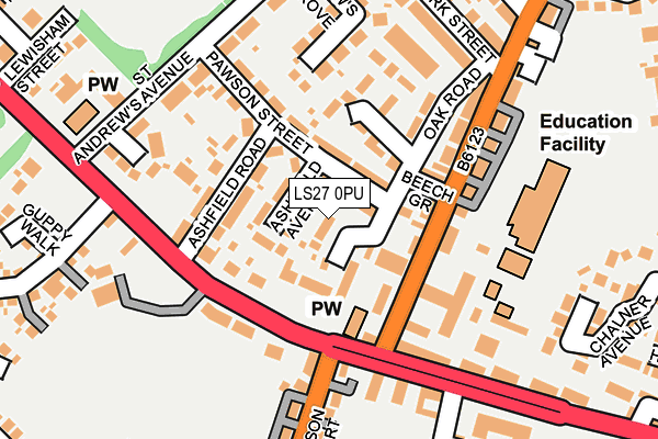 LS27 0PU map - OS OpenMap – Local (Ordnance Survey)