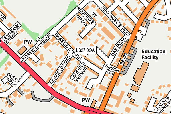 LS27 0QA map - OS OpenMap – Local (Ordnance Survey)