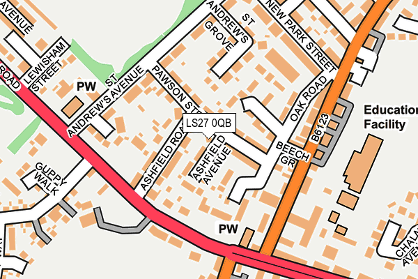 LS27 0QB map - OS OpenMap – Local (Ordnance Survey)