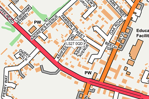 LS27 0QD map - OS OpenMap – Local (Ordnance Survey)