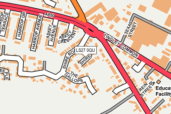 LS27 0QU map - OS OpenMap – Local (Ordnance Survey)