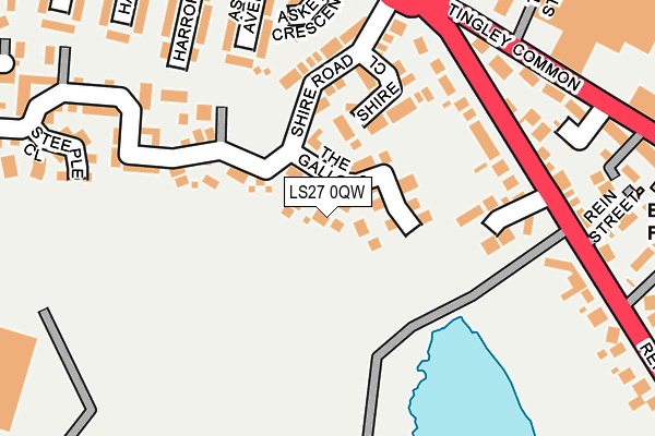 LS27 0QW map - OS OpenMap – Local (Ordnance Survey)
