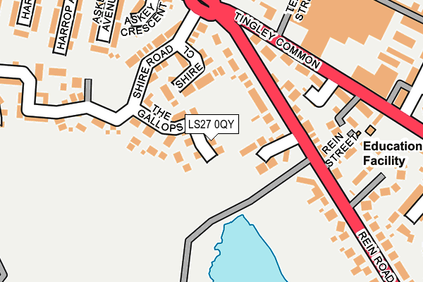 LS27 0QY map - OS OpenMap – Local (Ordnance Survey)