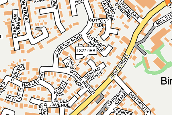 LS27 0RB map - OS OpenMap – Local (Ordnance Survey)