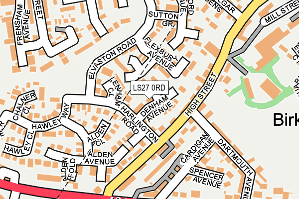 LS27 0RD map - OS OpenMap – Local (Ordnance Survey)