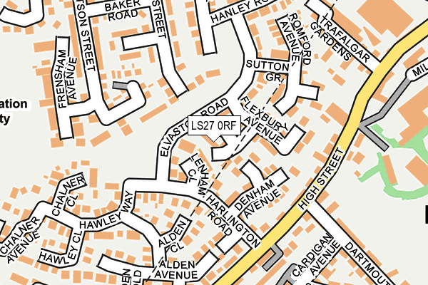 LS27 0RF map - OS OpenMap – Local (Ordnance Survey)