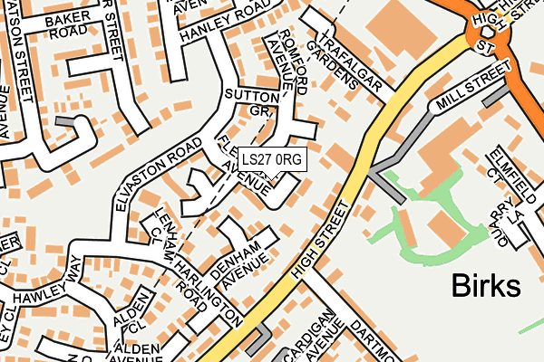 LS27 0RG map - OS OpenMap – Local (Ordnance Survey)