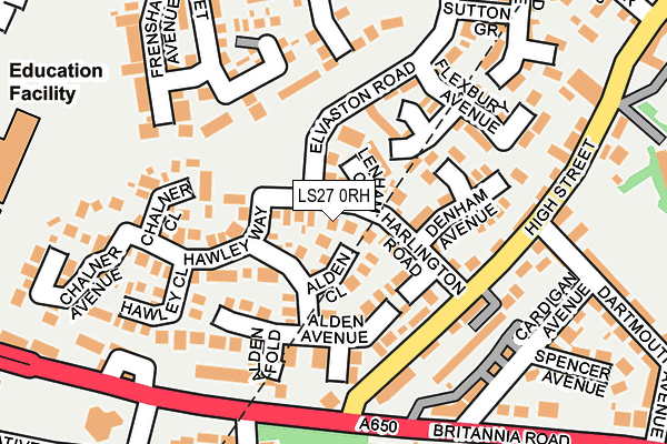 LS27 0RH map - OS OpenMap – Local (Ordnance Survey)