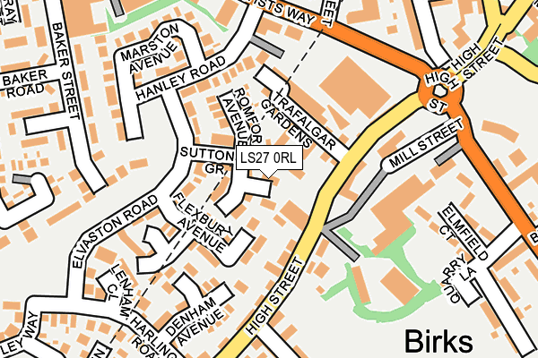 LS27 0RL map - OS OpenMap – Local (Ordnance Survey)