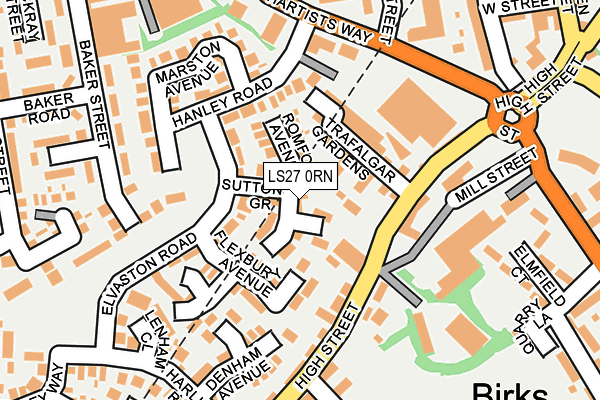LS27 0RN map - OS OpenMap – Local (Ordnance Survey)