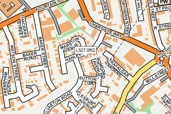 LS27 0RQ map - OS OpenMap – Local (Ordnance Survey)