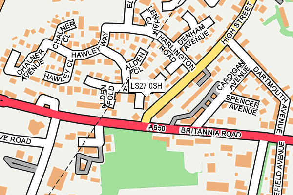 LS27 0SH map - OS OpenMap – Local (Ordnance Survey)