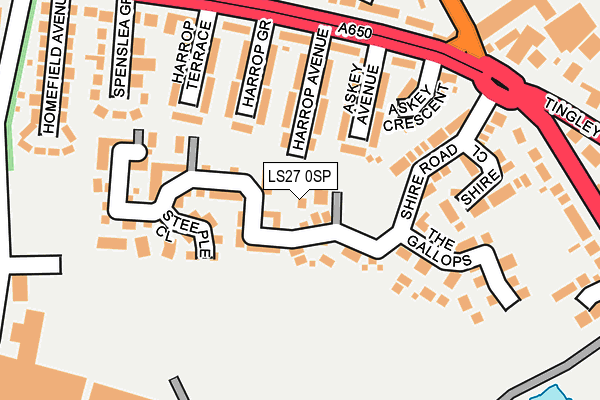 LS27 0SP map - OS OpenMap – Local (Ordnance Survey)