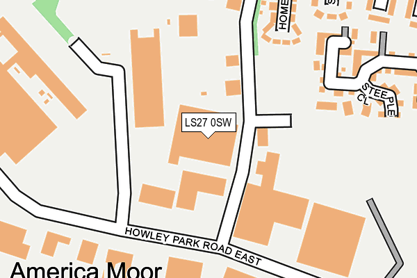 LS27 0SW map - OS OpenMap – Local (Ordnance Survey)