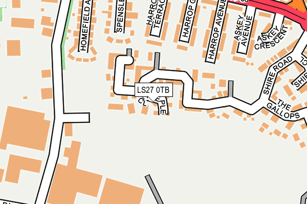 LS27 0TB map - OS OpenMap – Local (Ordnance Survey)