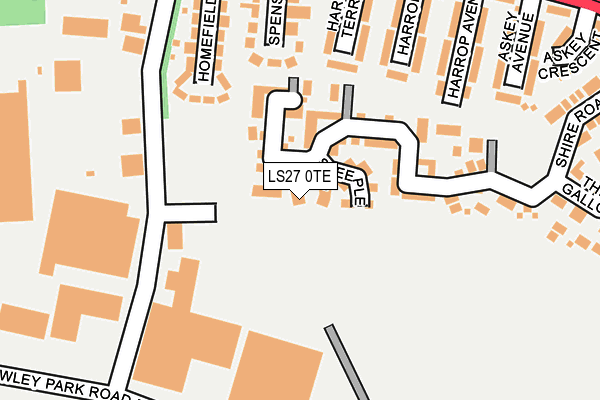 LS27 0TE map - OS OpenMap – Local (Ordnance Survey)