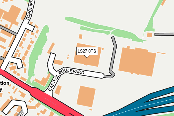 LS27 0TS map - OS OpenMap – Local (Ordnance Survey)
