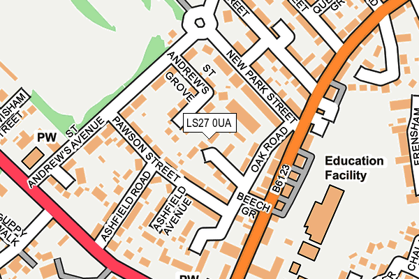 LS27 0UA map - OS OpenMap – Local (Ordnance Survey)