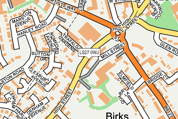 LS27 0WJ map - OS OpenMap – Local (Ordnance Survey)