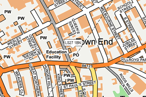 LS27 1BN map - OS OpenMap – Local (Ordnance Survey)