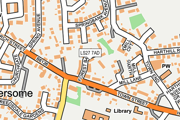 LS27 7AD map - OS OpenMap – Local (Ordnance Survey)