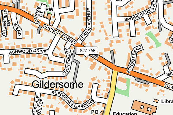 LS27 7AF map - OS OpenMap – Local (Ordnance Survey)