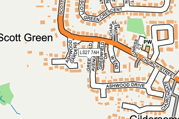 LS27 7AH map - OS OpenMap – Local (Ordnance Survey)