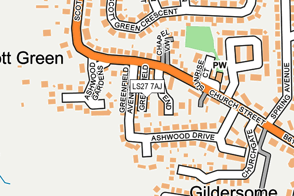 LS27 7AJ map - OS OpenMap – Local (Ordnance Survey)