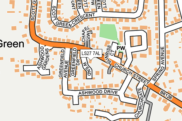 LS27 7AL map - OS OpenMap – Local (Ordnance Survey)