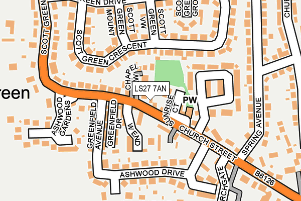 LS27 7AN map - OS OpenMap – Local (Ordnance Survey)