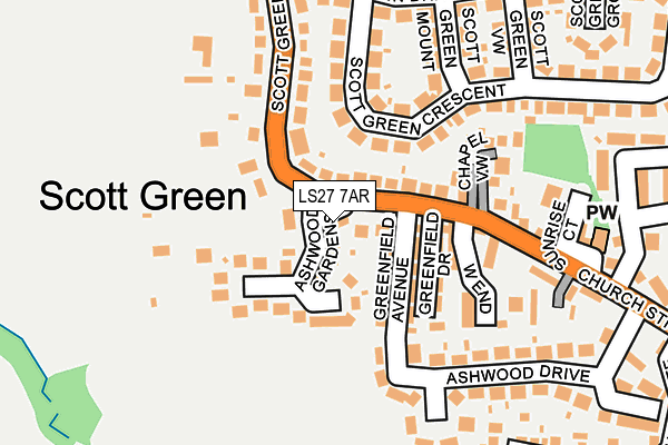 LS27 7AR map - OS OpenMap – Local (Ordnance Survey)