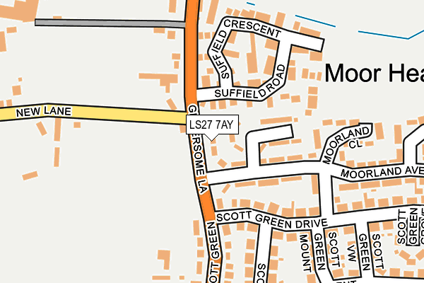 LS27 7AY map - OS OpenMap – Local (Ordnance Survey)