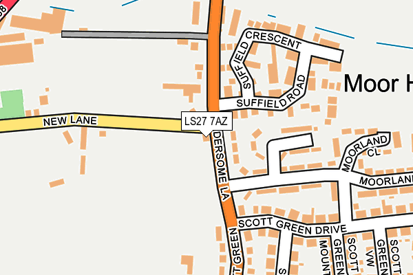 LS27 7AZ map - OS OpenMap – Local (Ordnance Survey)