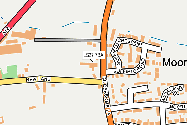 LS27 7BA map - OS OpenMap – Local (Ordnance Survey)