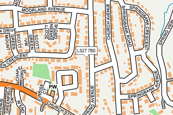 LS27 7BS map - OS OpenMap – Local (Ordnance Survey)