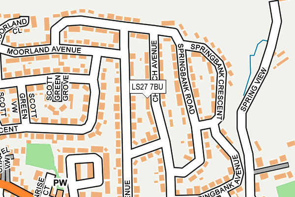 LS27 7BU map - OS OpenMap – Local (Ordnance Survey)