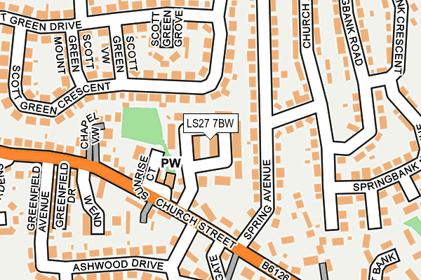 LS27 7BW map - OS OpenMap – Local (Ordnance Survey)