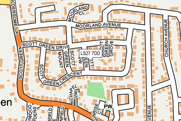 LS27 7DD map - OS OpenMap – Local (Ordnance Survey)